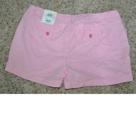 Womens Cotton Shorts SO Pink Striped sz 3 Lowrise Button Tab Summer Jr Girls - Picture 2 of 2